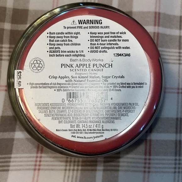 Bath and Body Works 3-wick Candle Pink Apple Punch - Picture 2 of 2